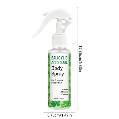 Salicylic Acid 0.5% Body Spray with Glycolic Acid and Panthenol – Korean Skincare Formula for Rough, Bumpy.