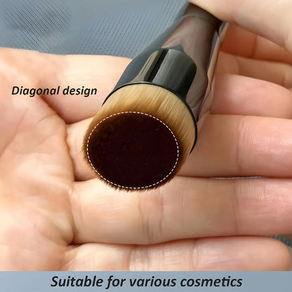 1 Foundation Brush Flat Top Brush, Contour Brush, Angled Blush Brush, Professional Makeup Brush for Blending Liquids, Creams, An