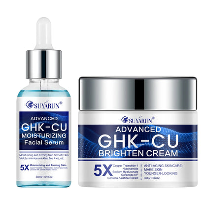 SUYARUN GHK-CU Cream & Serum - Anti-Aging Facial Moisturizer, Firming and Moisturizing for All Skin Types, Suitable for Women.